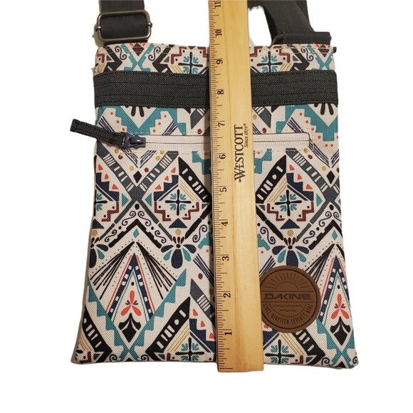 Dakine Cross Body Bag Shoulder Purse White Grey Teal Aztec Southwest 8"X10" - Picture 6 of 11